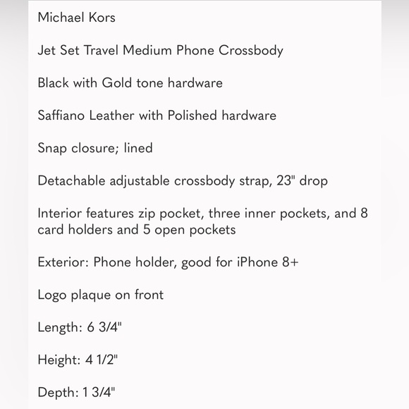 ✨Michael Kors Jet Set Charm Small Phone  Crossbody• Black •Great Condition ✨ - Picture 11 of 11